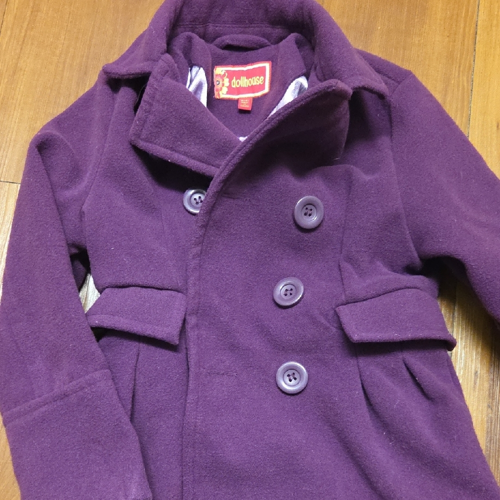Dollhouse Kids Deep Purple Pea Coat